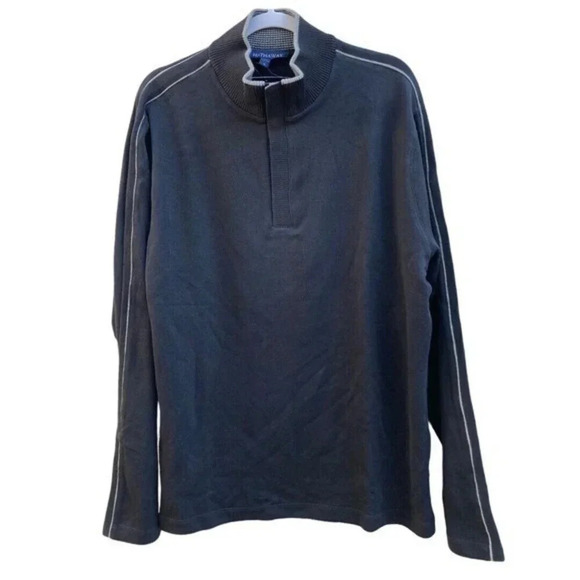 Hathaway Men's Size XL Ribbed Knit 3 Snap‎ 1/4 Button Closure Sweater Black New‌ - Picture 3 of 8